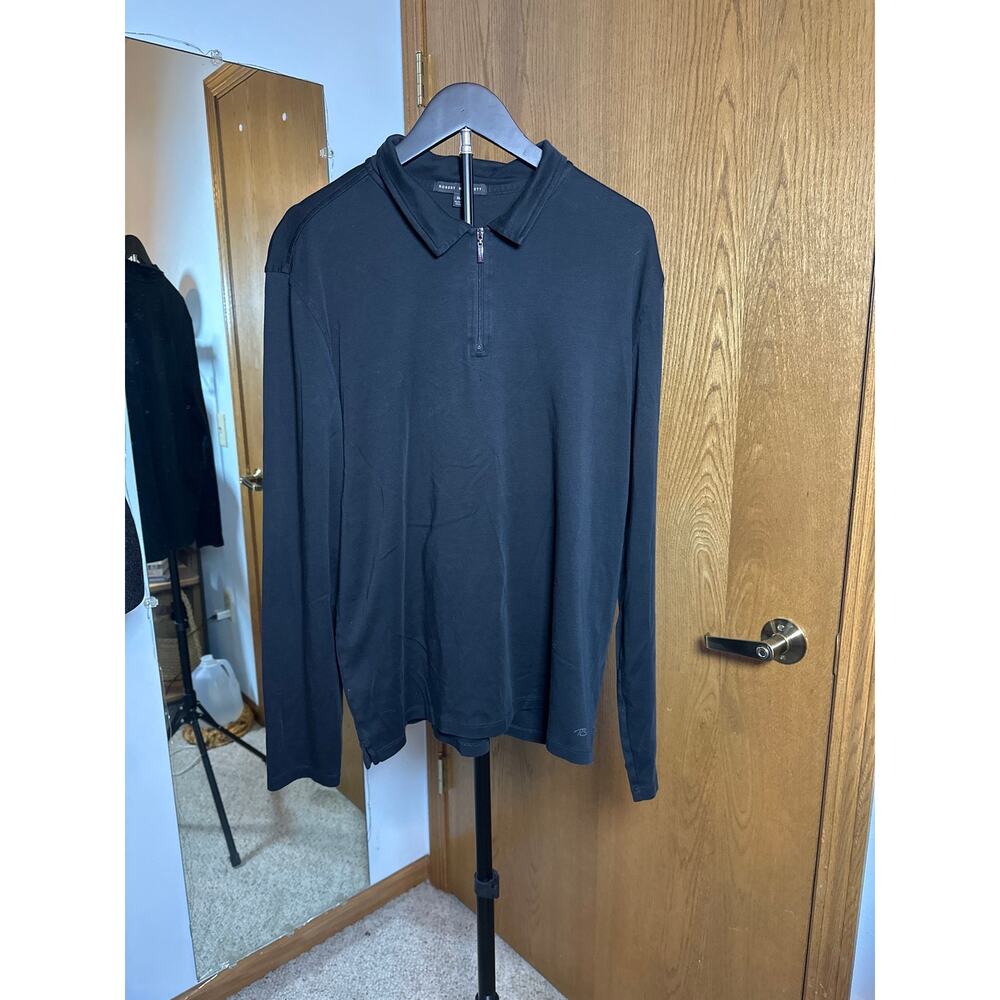 Robert Barakett 100% Pima Cotton Quarter Zip Pullover Sweater Luxury Men XL